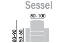 Sesselhusse 1tlg., Farbe grau, GAICO -514784- A  ca.80-100 cm