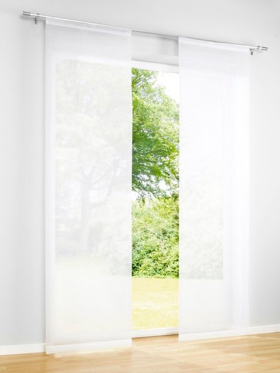 Schiebevorhang, Flächenvorhang, Farbe weiss, 1 mit heine , -164581- Klettband Stück, home