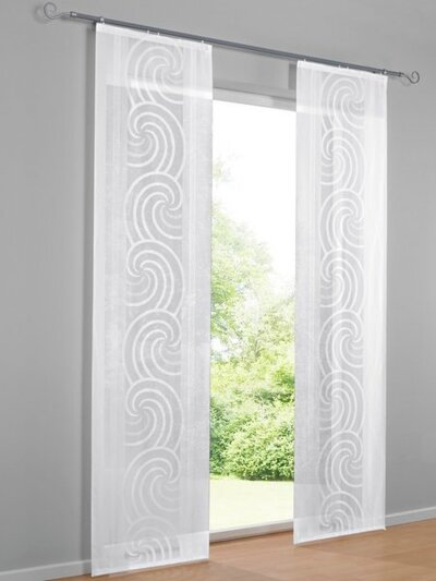 Schiebevorhang, Flächenvorhang, Farbe weiß, 1 Stück, heine home, -168304- , mit Klettband