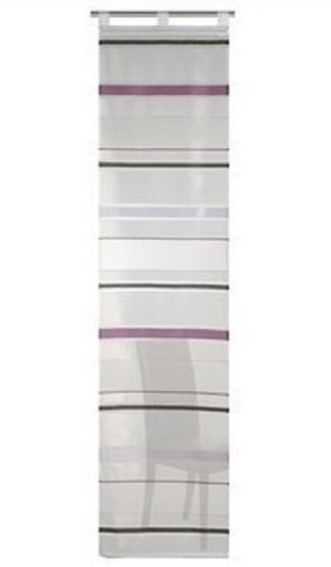 Schiebevorhang, Flächenvorhang 1 Stück, Farbe weiß-violett, ELBERSDRUCKE, -838310- , mit Schlaufen