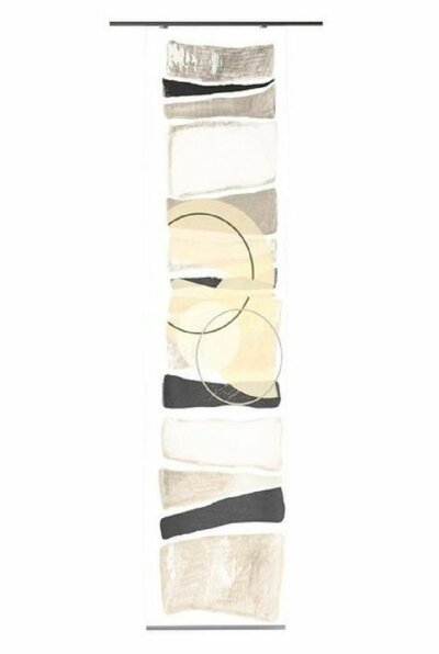 Schiebevorhang, Flächenvorhang, Farbe grau-natur,  1 Stück Horn, Größe: ca. 175x57 cm, mit Klettband