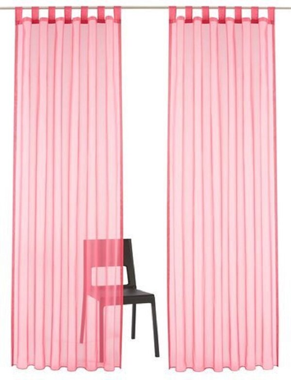 GARDINE, Farbe pink, 2 Stück, my home, »Pebel«, Größe: ca. HxB: 295x140 cm, mit Schlaufen