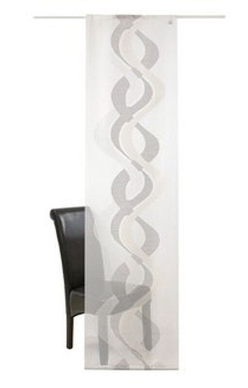Schiebevorhang, Flächenvorhang, Farbe grau/natur, 1 Stück, Deko Trends, Größe: ca. 245x57 cm, mit Klettband
