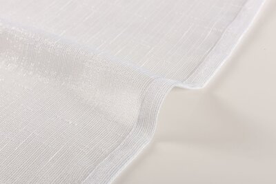 -20477- Weiß HxB 245x140 cm Gardine Schal Lurex glänzend verdecktes Schlaufenband transparent -20477-