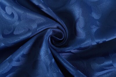 -20108- HALLEY Damast Gardinen Set, Vorhang und Querbehang Royalblau 245x145