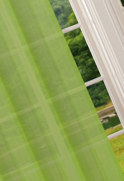 -20332CN- 2er-Pack Apfelgrün Vorhang Transparent Gardinen Set Wohnzimmer Voile Vorhang Ösenvorhang HxB 245x140 cm mit Bleibandabschluß Apfelgrün