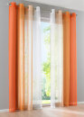 -10000183- Orangetöne HxB 145x140 cm 2er Pack Gardinen Farbverlauf Vertikal  »Modena« Ösen Voile Vorhang Raffhalter