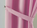 -10000265- Rosa HxB 225x140 cm Vorhang Blickdicht Matt Lichtdurchlässig Gardine Ösen Leinen Optik Grobfaser