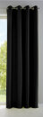 -10000265- Schwarz HxB 145x140 cm Vorhang Blickdicht Matt Lichtdurchlässig Gardine Ösen Leinen Optik Grobfaser