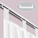 -61000CN- 2er-Pack Gardinen Transparent Vorhang Set Wohnzimmer Voile Schlaufenschal mit Bleibandabschluß Lila HxB 245x140 cm