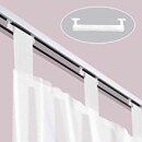 -61000CN- 2er-Pack Gardinen Transparent Vorhang Set Wohnzimmer Voile Schlaufenschal mit Bleibandabschluß Rosa HxB 245x140 cm