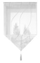 -10000329- Grau HxB 90x60 cm Scheibenhänger Dreieck Voile Scheibengardine »Artvin« Beschwerung Bommel Küche