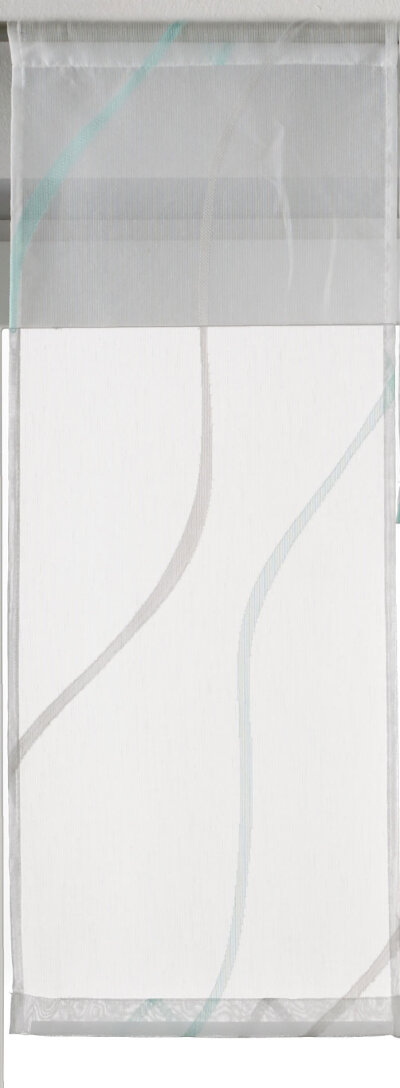 -10000332- Hellblau Mint HxB 80x30 cm Scheibenhänger Voile Scheibengardine Gerade »Artvin« Beschwerung Küche