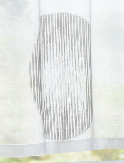 -10000315- Schwarz HxB 45x140 cm Scheibengardine »Balikesir« Voile Jacquard Kreise Muster Sichtschutz Küche