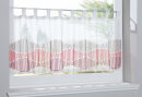 -10000308- Rot HxB 45x140 cm Scheibengardine »Amasya« Voile Jacquard Wellenform Sichtschutz Küche Gardine