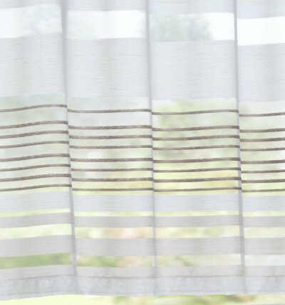 -10000310- Braun HxB 45x140 cm Scheibengardine »Ankara« Voile Jacquard Querstreifen Sichtschutz Küche Gardine