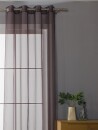 -203322- Braun HxB 245x140 cm 2er Pack Ösen Gardinen Vorhänge uni transparent Voile Bleiband Moderne Farben