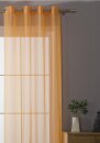 -203322- Orange HxB 225x140 cm 2er Pack Ösen Gardinen Vorhänge uni transparent Voile Bleiband Moderne Farben