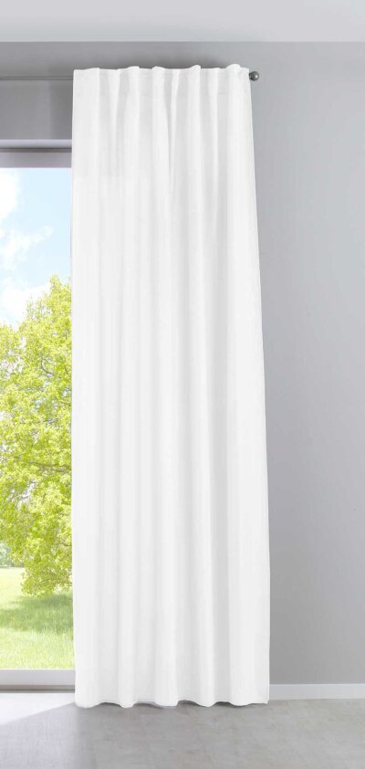 -2019037- Weiß HxB 250x140 cm Vorhang Verdeckte Schlaufen Cationic »JENA« Leinen Optik Meliert Gardinenband