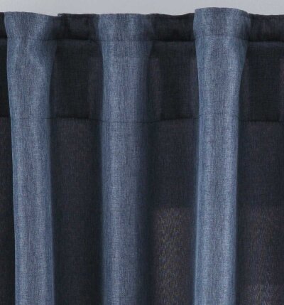 -2019037- Saphir Blau HxB 145x140 cm Vorhang Verdeckte Schlaufen Cationic »JENA« Leinen Optik Meliert Gardinenband