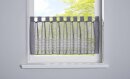 -20190341- Grau HxB 45x150 cm Scheibengardine Voile »Sanremo« Landhaus-Stil Querstreifen einen Häkel Optik