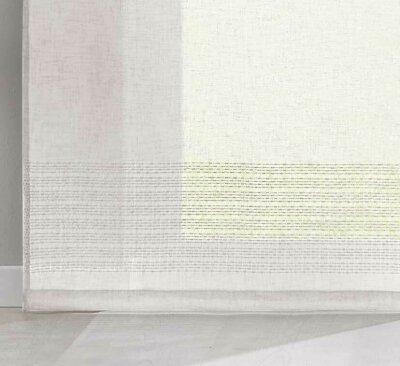 -20190342- Creme HxB 245x60 cm Flächenvorhang Voile »Sanremo« Landhaus-Stil Querstreifen einen Häkel Optik