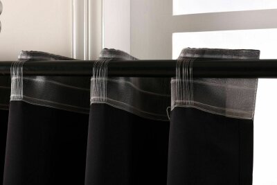 -206202- Weiß HxB 175x135 cm 2er Set Verdunkelungsvorhänge Schlaufenband blickdicht blackout Vorhang Gardine