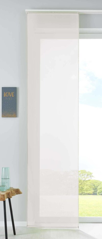 Schiebegardine Flächenvorhang Vorhang Gardine Voile HxB 245x60 cm Creme 