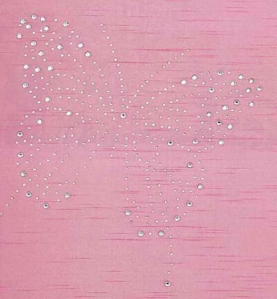 -85626N- Pink HxB 245x60 cm 2er Set Schiebegardinen Flächenvorhänge Butterfly Strass Vohänge Gardinen