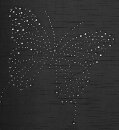 -85626N- Schwarz HxB 245x60 cm 2er Set Schiebegardinen Flächenvorhänge Butterfly Strass Vohänge Gardinen