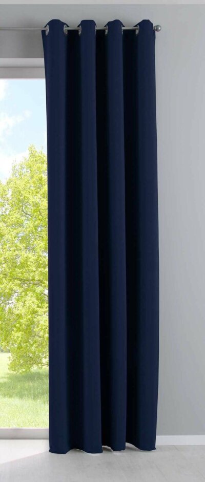 -201920600- Blau HxB 225x140 cm Vorhang Blickdicht »NewYork« Verdunkelungsvorhang Ösen Ökotex UV-Schutz