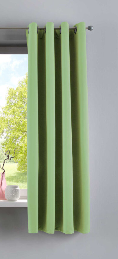 -201920600- Grün HxB 160x140 cm Vorhang Blickdicht »NewYork« Verdunkelungsvorhang Ösen Ökotex UV-Schutz