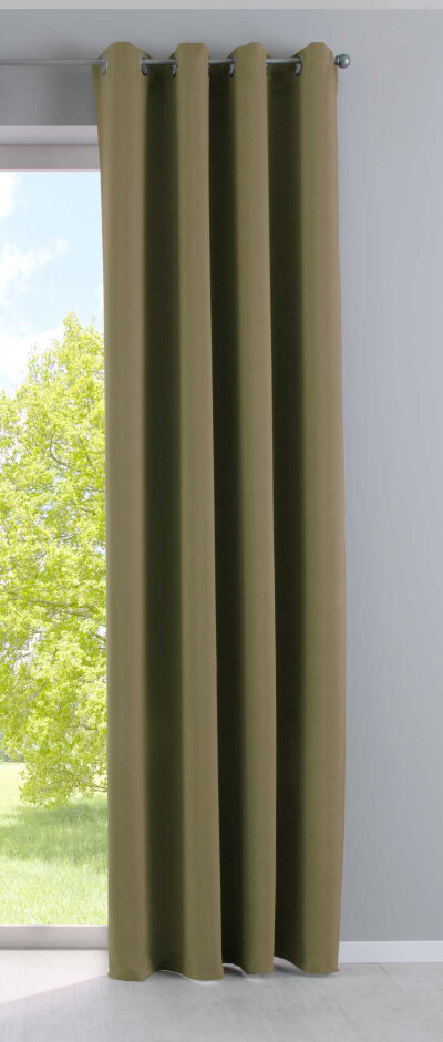 -201920600- Oliv HxB 225x140 cm Vorhang Blickdicht »NewYork« Verdunkelungsvorhang Ösen Ökotex UV-Schutz