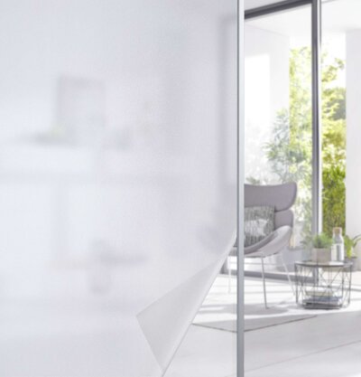 Klemmfix® -201916000- Milchglas 116x200 cm Fensterfolie selbsthaftend Sichtschutzfolie UV Schutz statische Haftung Folie