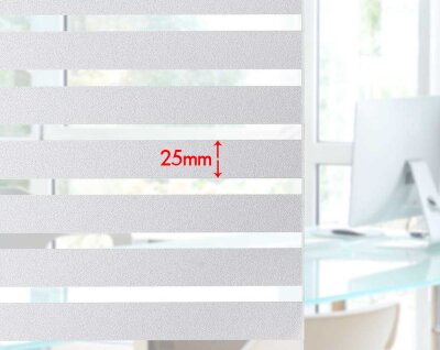 Klemmfix® -202016000- Fensterfolie selbsthaftend Sichtschutzfolie UV Schutz statische Haftung Folie Streifen (25mm) 67x200