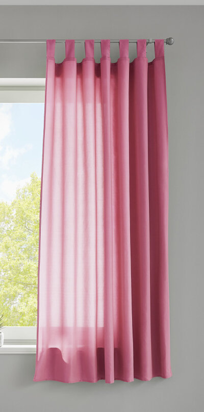 -20400N- Pink HxB 175x140 cm 1er Set Vorhang Schal Schlaufen »Berlin« Microsatin Blickdicht Kräuselband