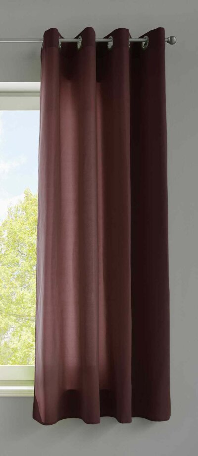 -20405N- Braun HxB 245x140 cm Vorhang Schal Ösen »Berlin« Schal Microsatin Blickdicht Lichtdurchlässig Uni