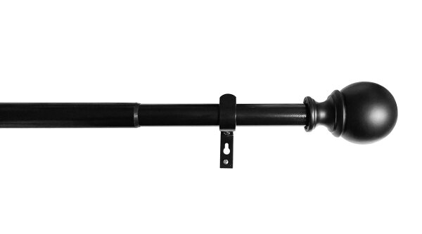 -2021191- Schwarz 91-182 cm Ausziehbare Gardinenstange »Köln« Ø22/25 mm Komplettset zum sofortigen Montieren
