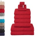 -2020100-1-2-3-10er- Rot 15x20, 30x50, 50x100, 70x140 cm 10er Set Waschlappen Handtuch Badetuch »Montreal« 100% Bio Baumwolle