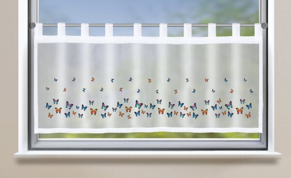 -2022410- Schmetterling Bunt HxB 45x140 cm Scheibengardine »Bodrum« Sichtschutz Dekoration Transparent Voile Bedruckt