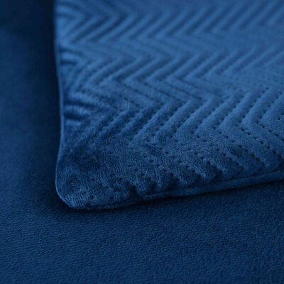 -2023510- Blau LxB 45x45 cm Kissen Jacquard »GRETA« Fischgrät-Design Füllung Reißverschluß Dekokissen