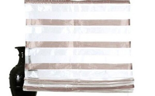 Raffrollo (HxB) 160 x 045cm BRAUN Gardinenband Klettband transparenter Stoff Handwäsche 899834-1