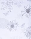 Schiebevorhang, mit Klettband, Farbe Grau, Design Flower-Mix, Blumen, Transparent, Waschbar, in verschiedenen Gr&ouml;&szlig;en erh&auml;ltlich -207478-