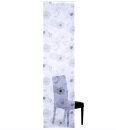 Schiebevorhang, mit Klettband, Farbe Grau, Design Flower-Mix, Blumen, Transparent, Waschbar, Maße HxB 245x60 cm