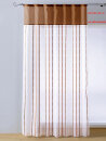 Dekoschal, mit Kräuselband, Gr.2, Farbe Orange, Taupe, Design Längsstreifen, Leicht Transparent, Waschbar, Maße HxB 245x140 cm