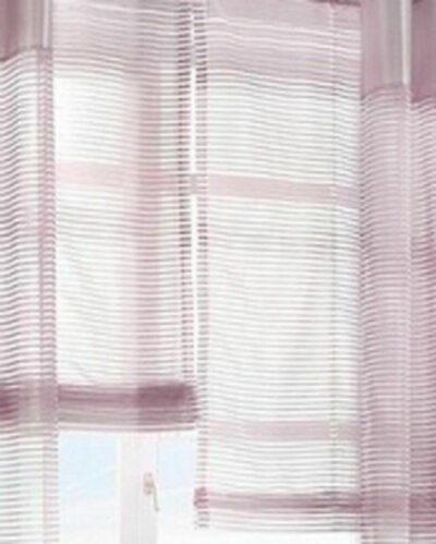 Raffrollo lila transparenter Stoff Querstreifen Gardinenband Klettband waschbar verschiedene Größen 714564