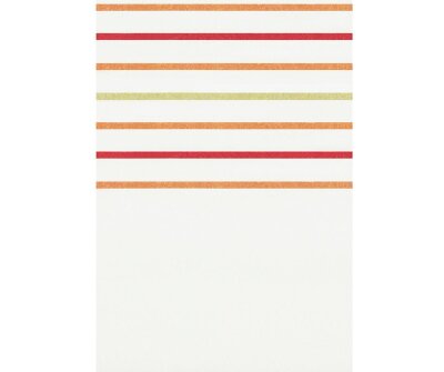 Dekoschal Gardine, mit Kräuselband, Farbe Orange und Rote Querstreifen, Halbtransparent, in verschiedenen Größen