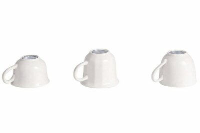 Leuchter-Tassen Leuchter Maße: (H) 3cm, 8cm und 7cm WEIß, 62695