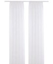 Schlaufenschal mit Universalband, Querstreifen,1 Stück Uni Farbe Creme-Weiss, Transparente Gardinen HxB 125x140 cm