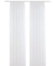 Schlaufenschal mit Universalband, Querstreifen,1 St&uuml;ck Uni Farbe Creme-Weiss, Transparente Gardinen HxB 175x140 cm